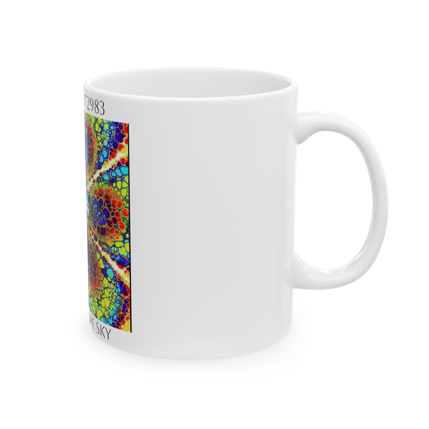 Kaleidoscope Sky- White Ceramic Mug, (11oz, 15oz)