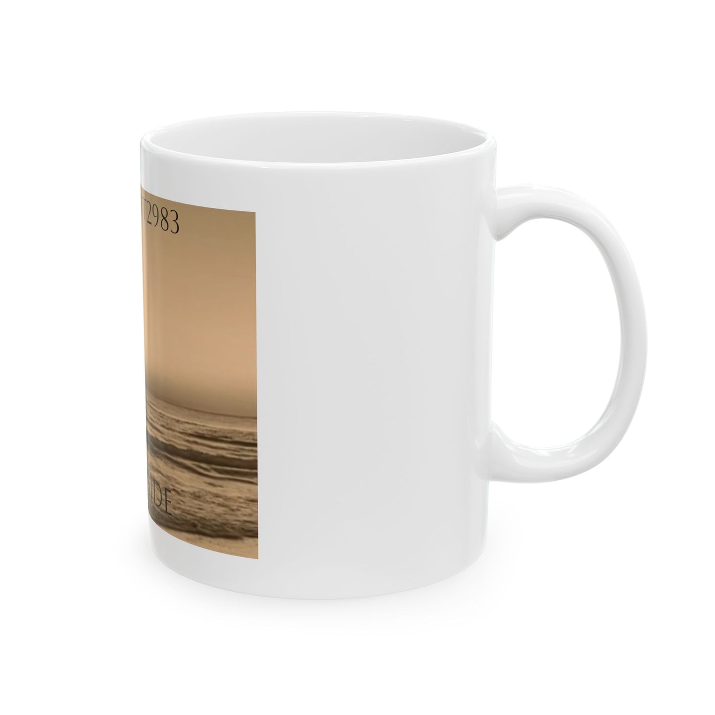 Oceanside (Letters Inside Of Frame) White Ceramic Mug, (11oz, 15oz)