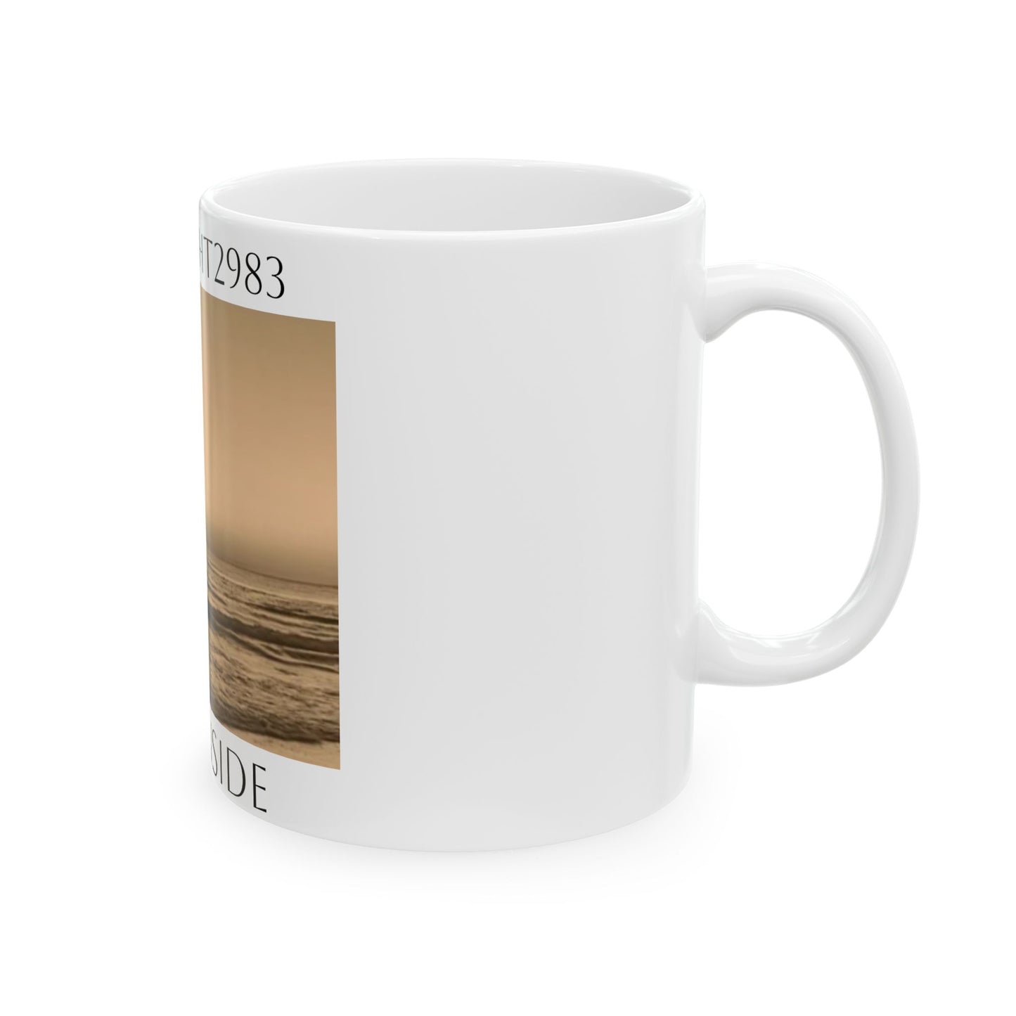 Oceanside- White Ceramic Mug, (11oz, 15oz)