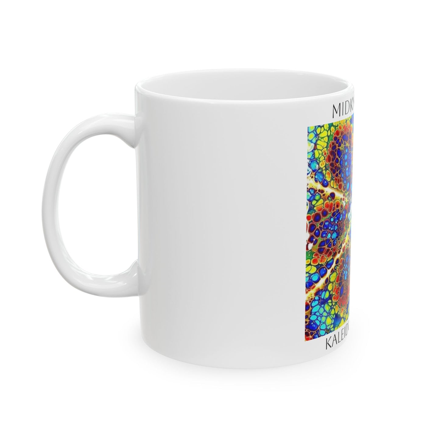 Kaleidoscope Sky- White Ceramic Mug, (11oz, 15oz)