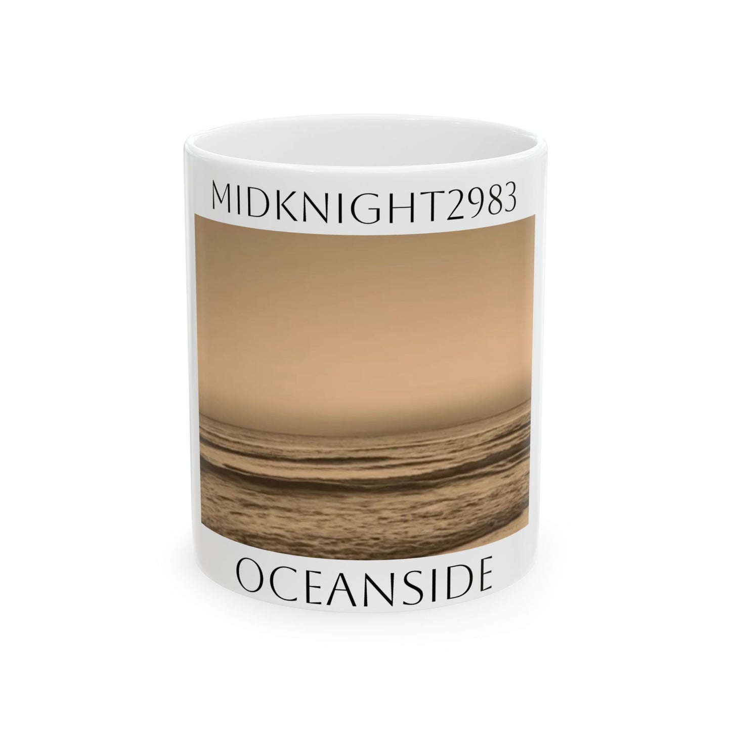 Oceanside- White Ceramic Mug, (11oz, 15oz)